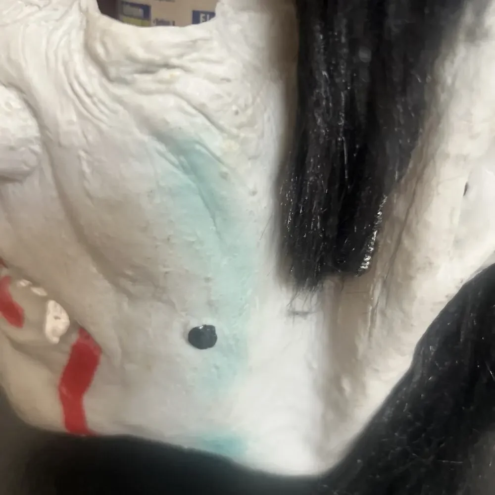 VTG Fun World Dracula vampire ghoul latex lined mask hair Halloween costume